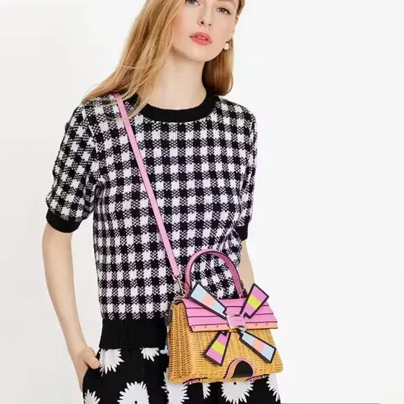 NWT Kate Spade Tee Time Wicker 3D Windmill Top-handle Bag - Picture 14 of 16